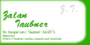 zalan taubner business card